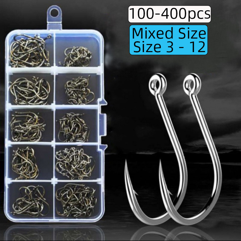 Fishing Hook Circle - 100-400pc/Box 3#-12# Carp Fishing Hooks Fly