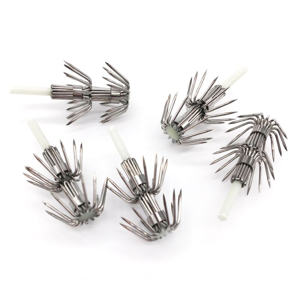 Fishing Hook Assortment - 5Pcs Stainless Steel Double Layers Umbrella