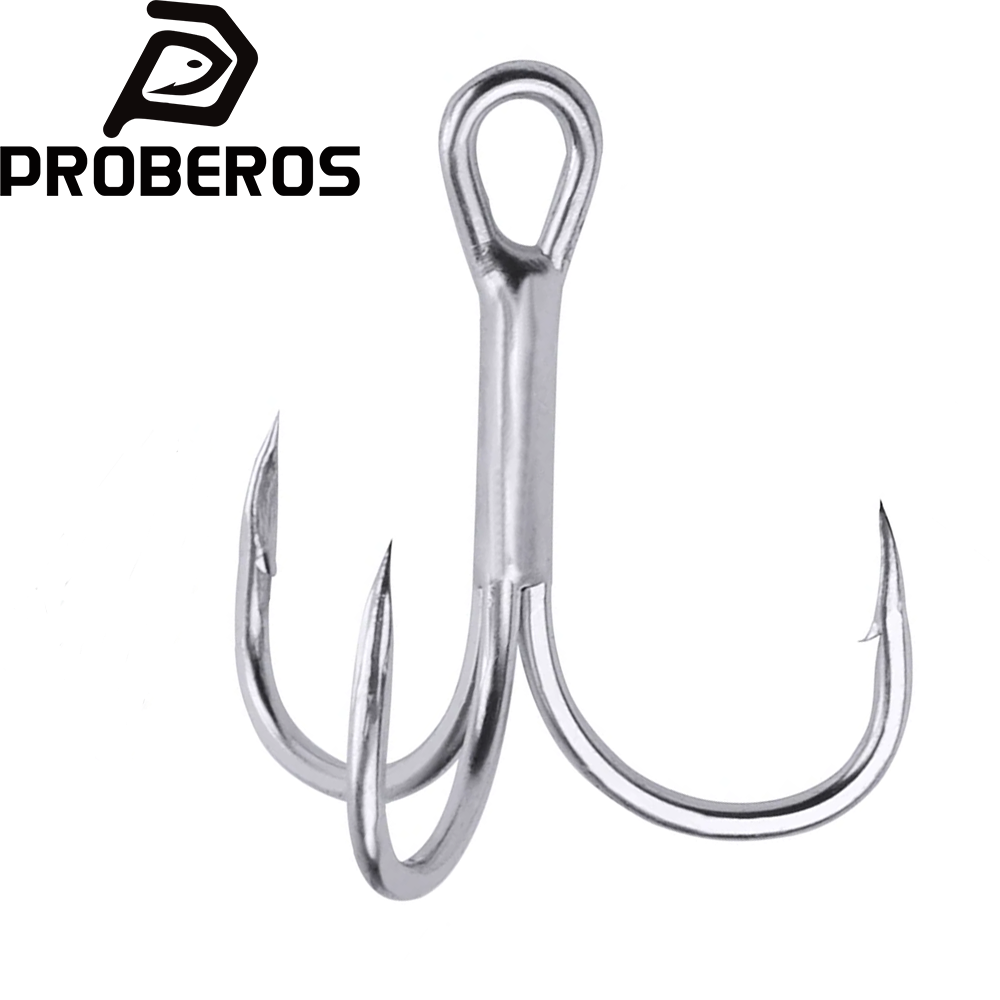Fishing Hook Offset - PROBEROS 20Pcs/lot Saltwater Fishing Hooks Treble