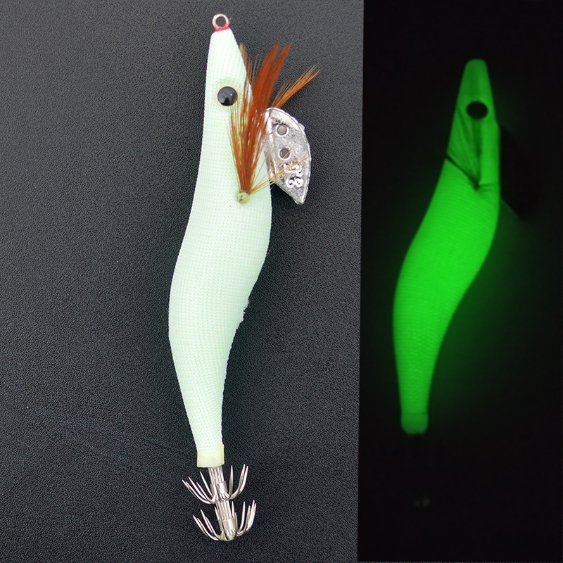 Fishing Hook Size - 1PCS Luminous Squid Jigs White Glow