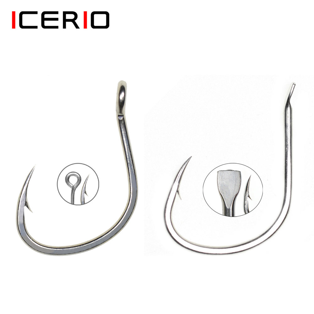 Fishing Hook Offset - ICERIO 10PCS Matte Tin Coating Anti-Corrosion