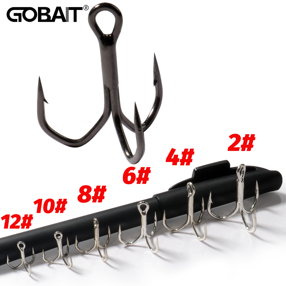Fishing Hook Treble - GOBAIT 30PCS Treble Hooks 2#-12# Fishhooks