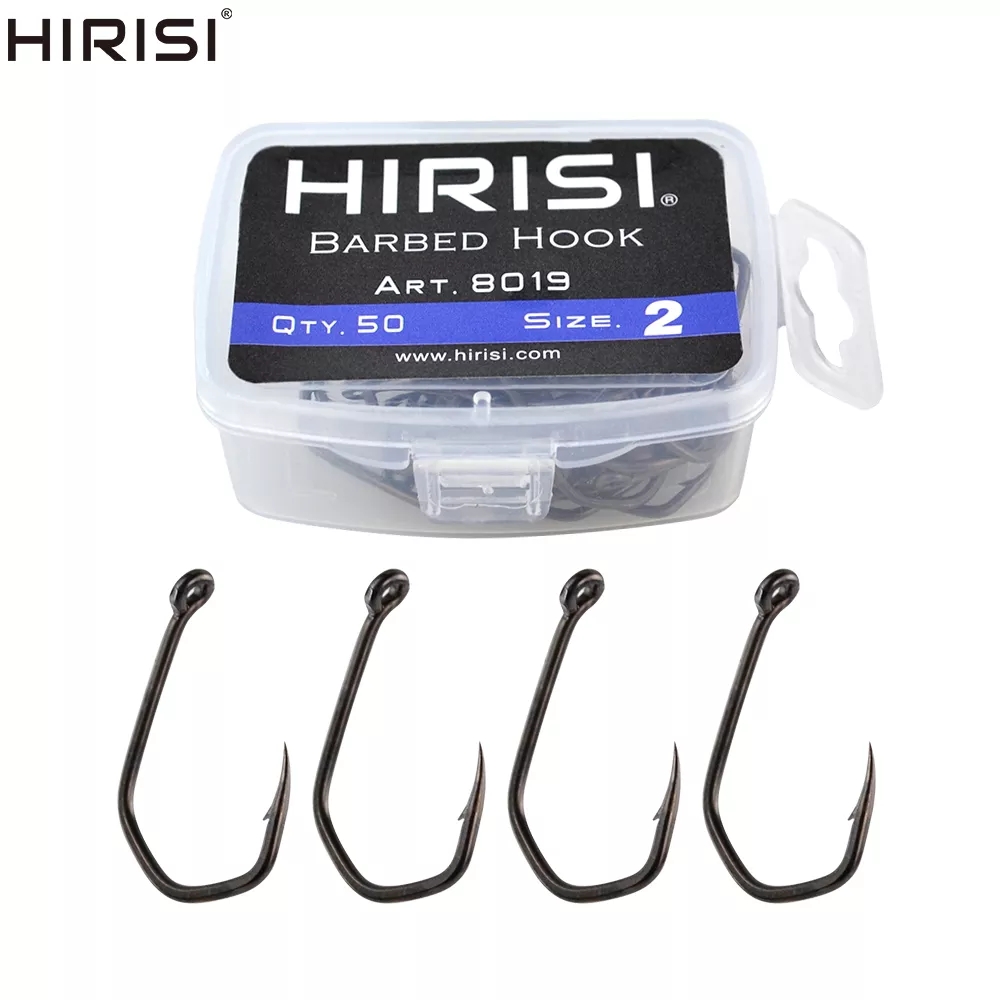 Fishing Hook Assortment - 50pcs Carp Fishing Hooks Barbed Pinpoint