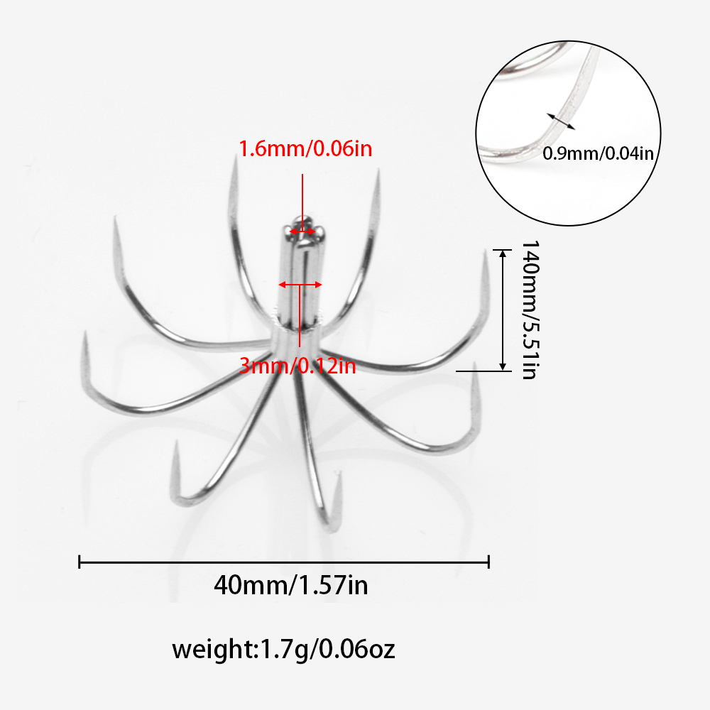 10 Pcs Stainless Steel Squid H - Fishing Hook Assortment review and price