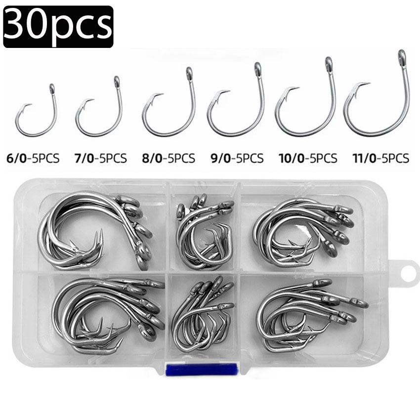 30pcs/box Fishing Hooks Stainl - Fishing Hook Circle review and price