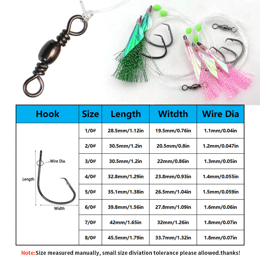 Bimoo 10packs Seawater Fishing - Fishing Hook Size review and price