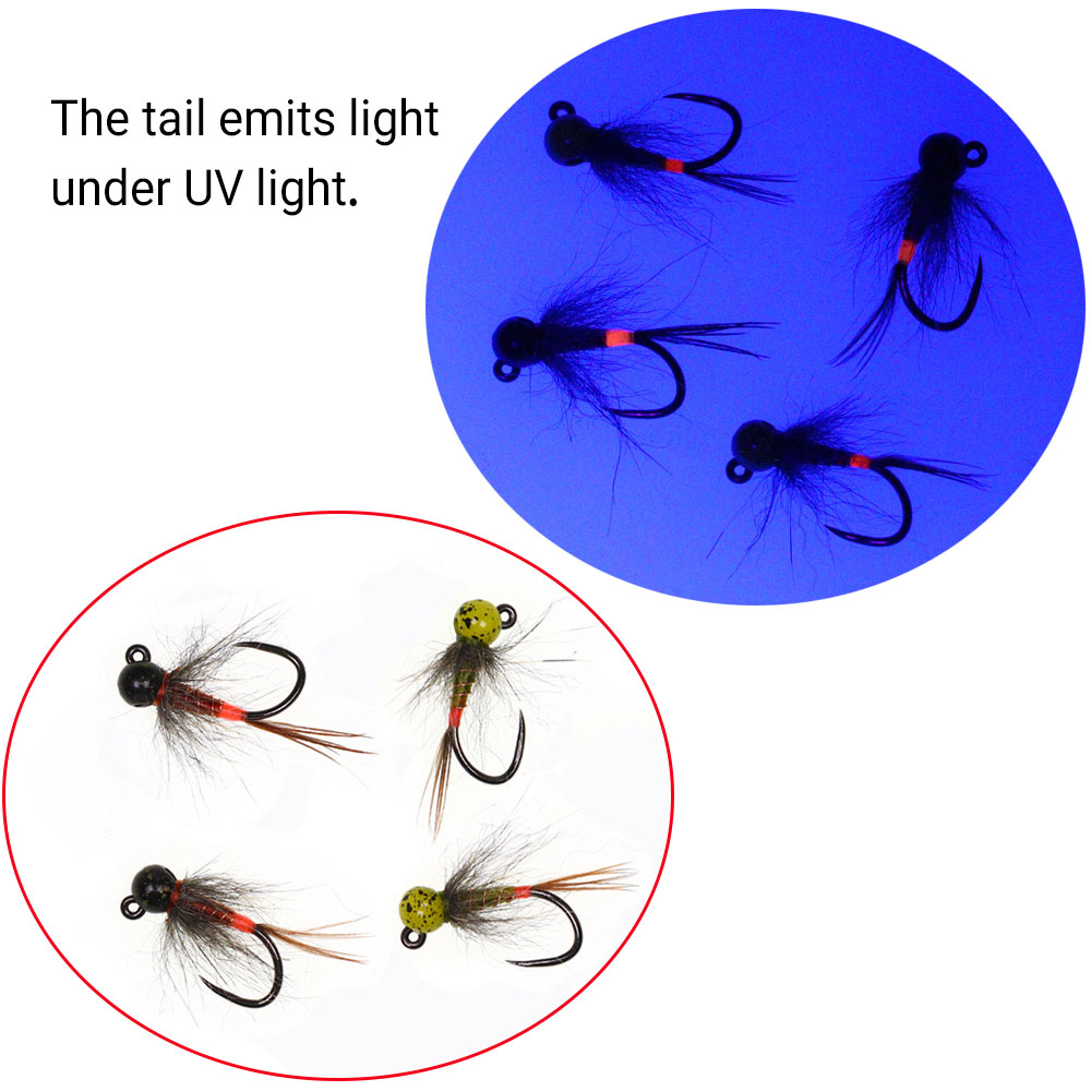 6PCS Jig Tungsten Bead Head Ny - Fishing Hook Barbless review and price