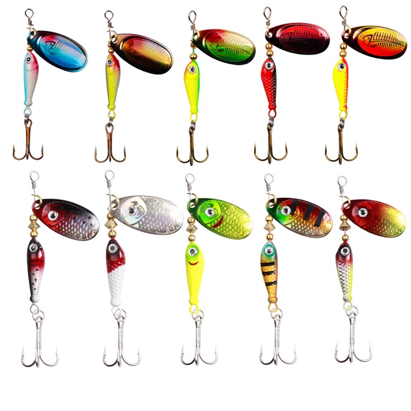 10pcs/Set Spinner Lures 9.1g 7 - Fishing Hook Treble review and price