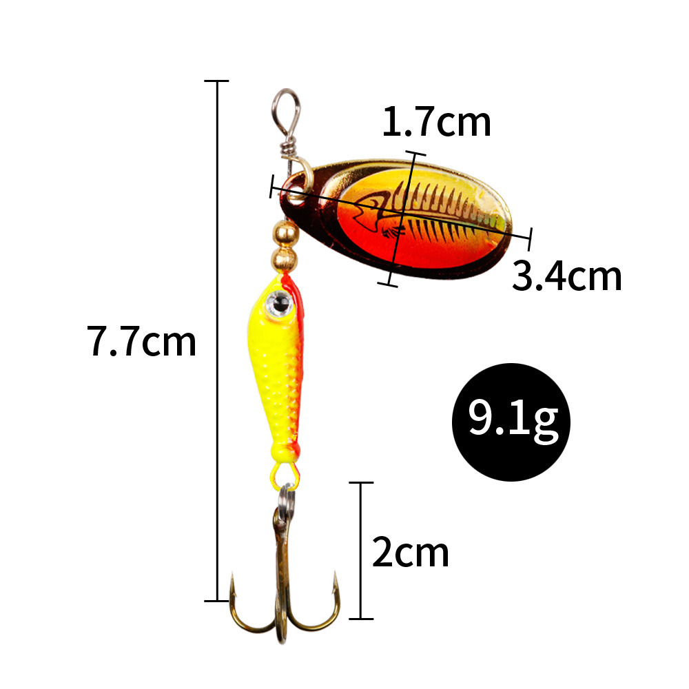 10pcs/Set Spinner Lures 9.1g 7 - Fishing Hook Treble review and price