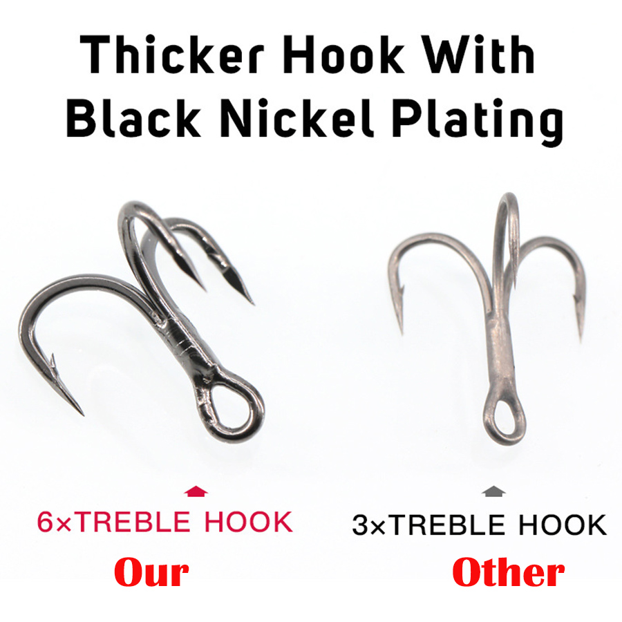 6X Fishing Treble Hook 10Pcs T - Fishing Hook Barbless review and price
