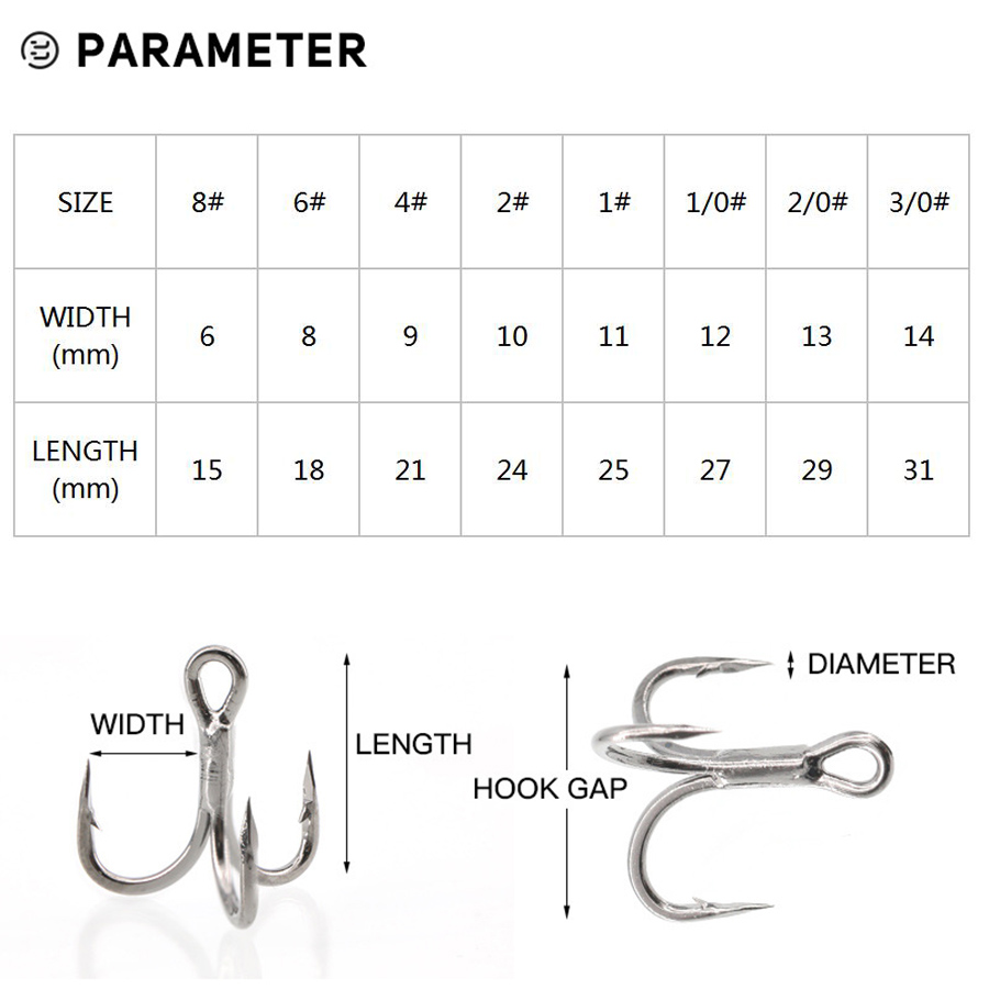 6X Fishing Treble Hook 10Pcs T - Fishing Hook Barbless review and price