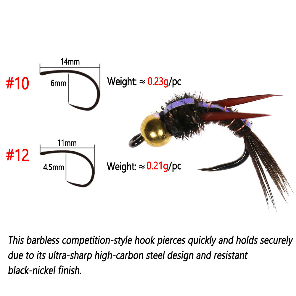 Bimoo 8pcs Brass Beadhead Evil - Fishing Hook Barbless review and price