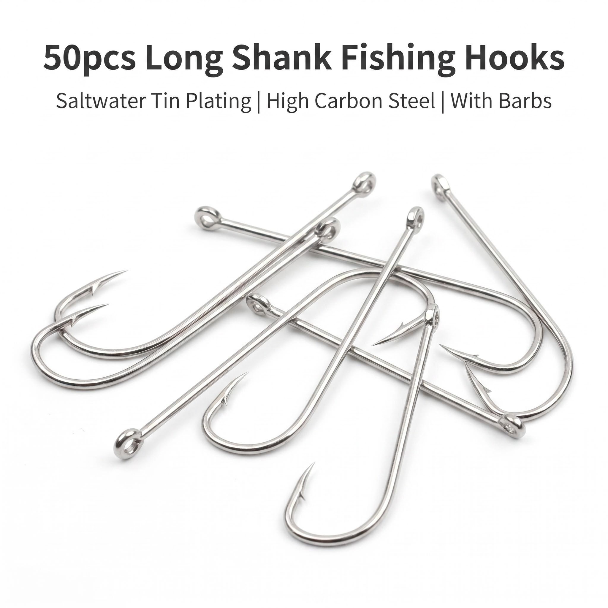 50pcs Long Shank Saltwater Cir - Fishing Hook Circle review and price